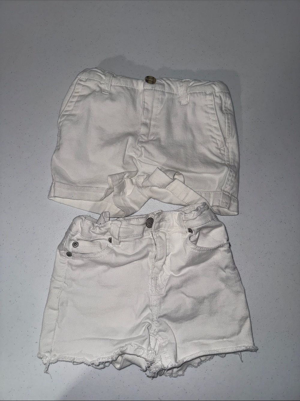 Copper Key White Denim Shorts